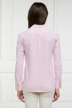 Holland Cooper Shirts & Blouses|Shop By Product-Classic V-Neck Blouse Pink Stripe