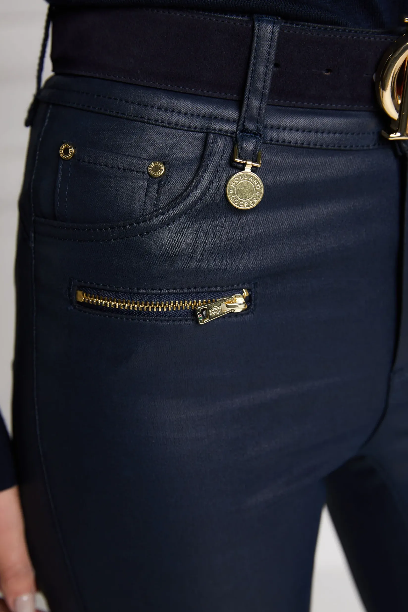 Holland Cooper Jeans-Coated Jodhpur Jean Navy