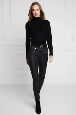 Holland Cooper Jeans-Coated Jodhpur Jean Black