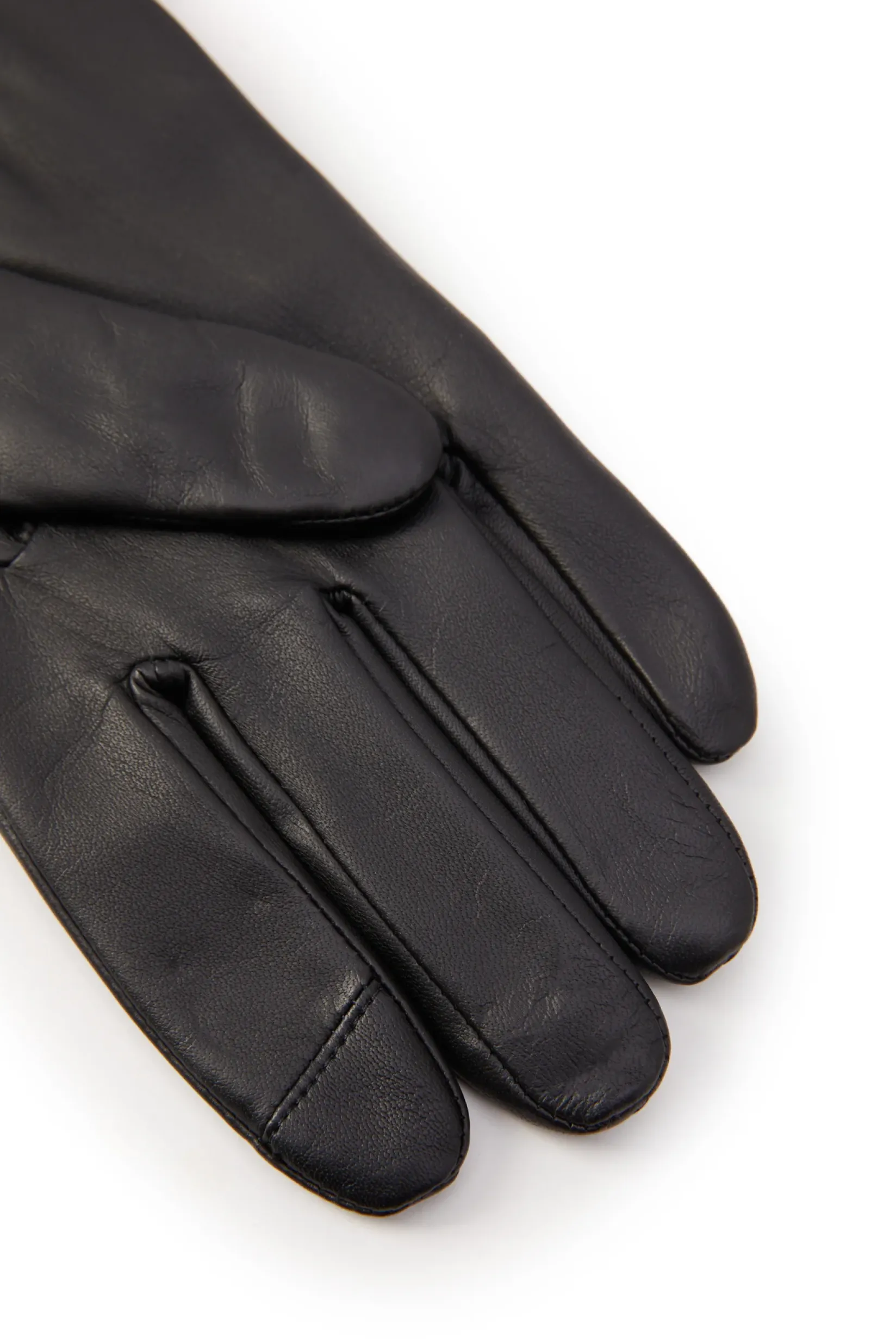 Holland Cooper Accessories|Shop Women-Contrast Leather Gloves Black Tan