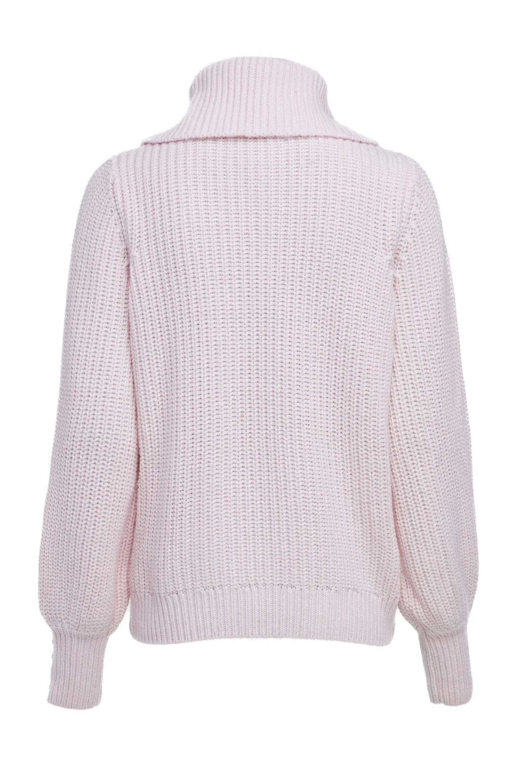 Holland Cooper Knitwear-Corded Roll Neck Knit Ice Pink