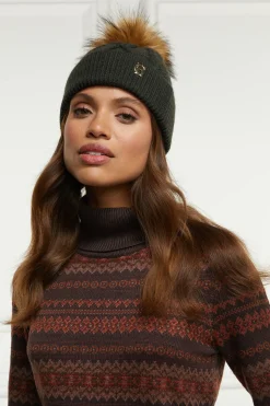 Holland Cooper Accessories|Shop Women-Cortina Bobble Hat Fern Green