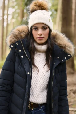 Holland Cooper Hats & Headbands|Hats & Headbands-Cortina Bobble Hat Oatmeal