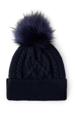 Holland Cooper Hats & Headbands|Hats & Headbands-Cortina Bobble Hat Ink Navy