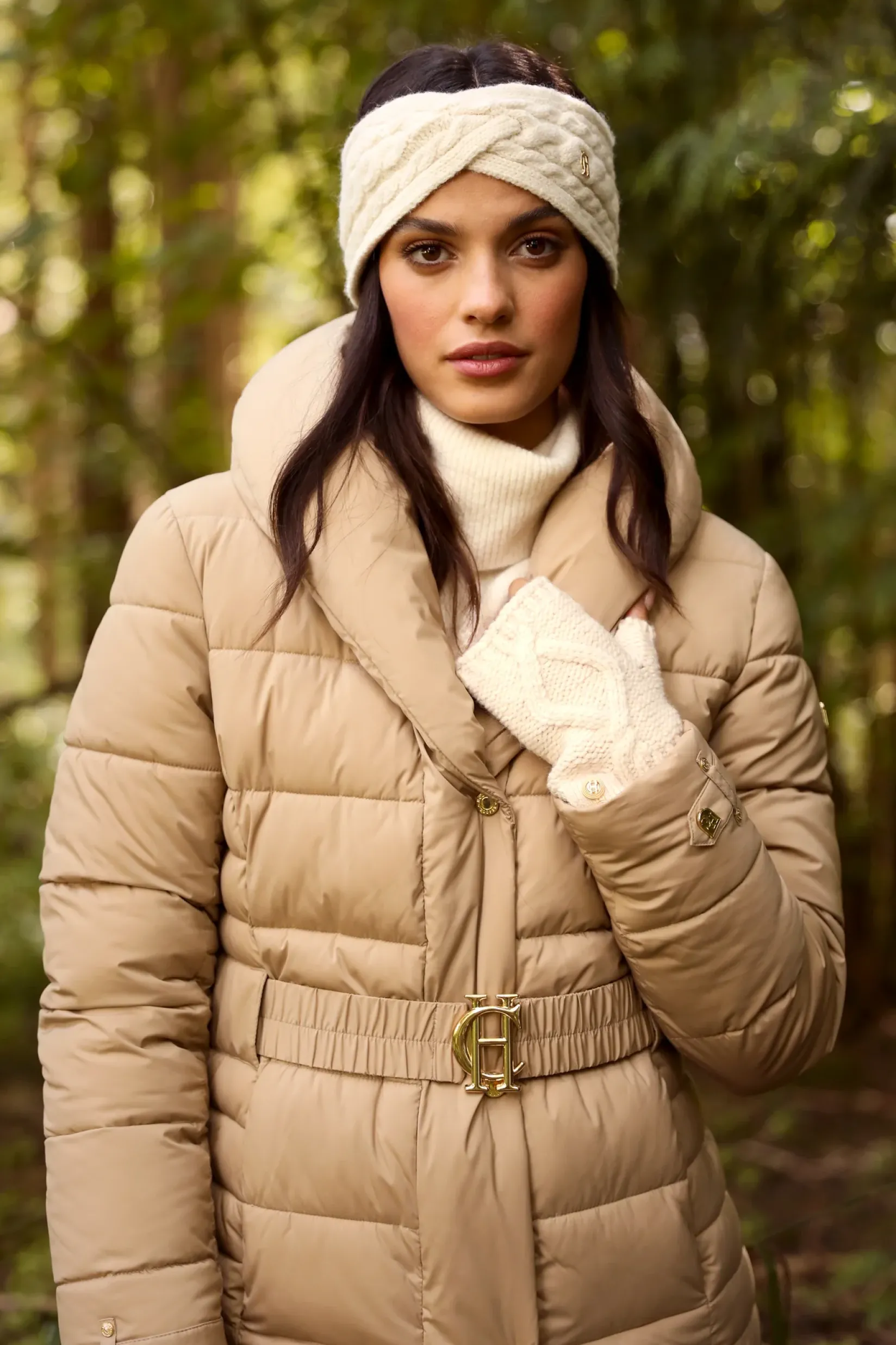 Holland Cooper Gifts For Her|Accessories-Cortina Fingerless Gloves Oatmeal
