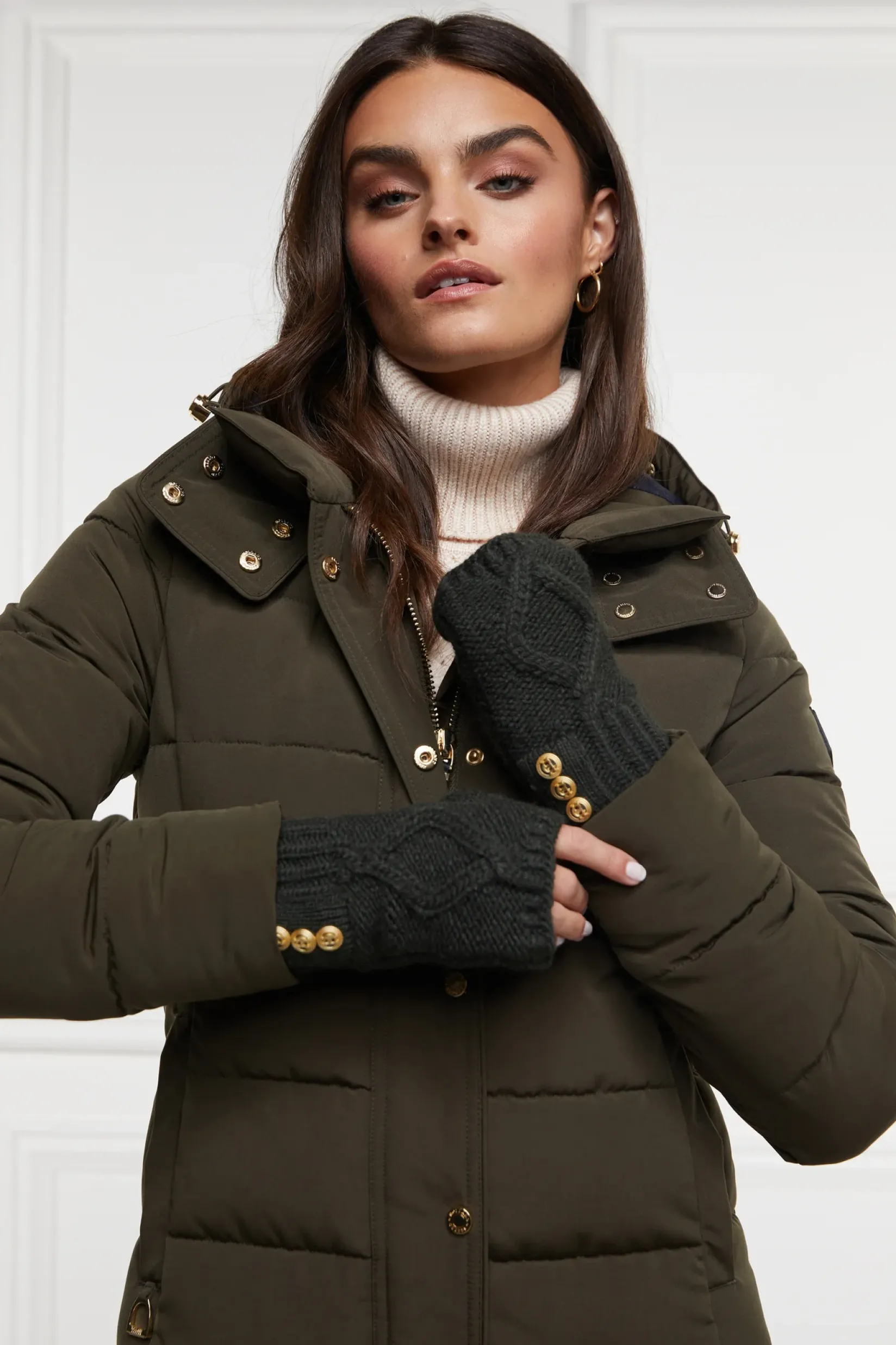 Holland Cooper The Perfect Gesture|Accessories-Cortina Fingerless Gloves Fern Green
