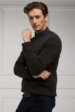 Holland Cooper Gifts For Him|Knitwear-Country Crew Neck Knit Moss