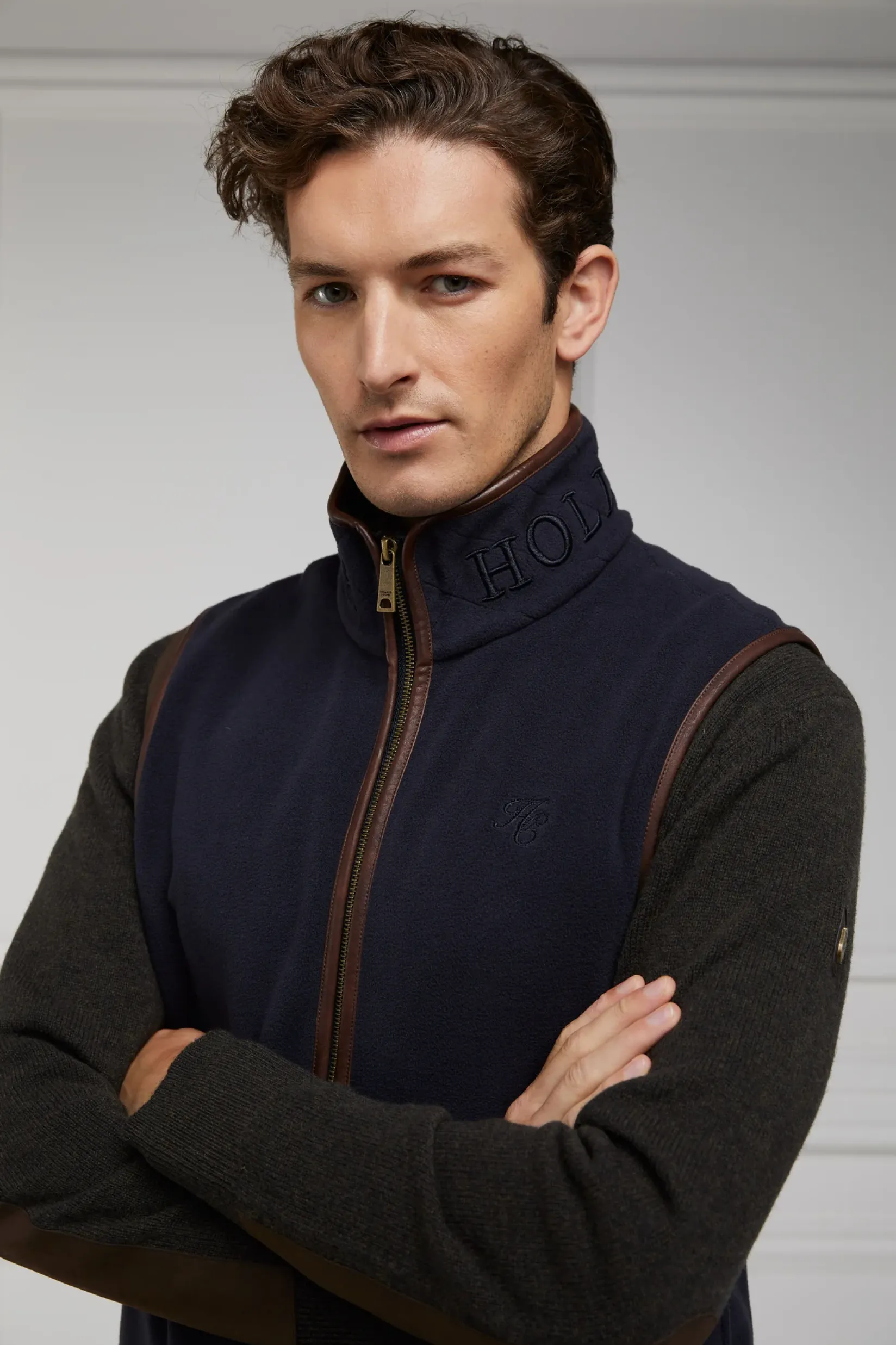 Holland Cooper Gifts For Him|Fleeces-Country Fleece Gilet Ink Navy