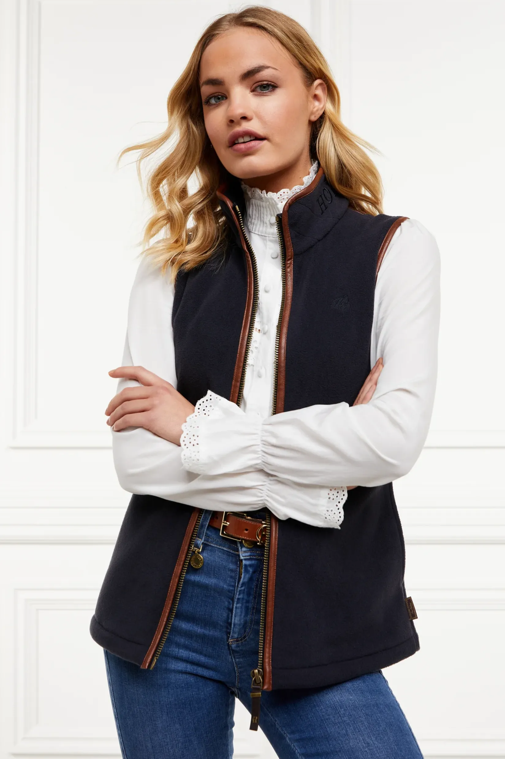 Holland Cooper Gifts For Her|Bestsellers-Country Fleece Gilet Ink Navy