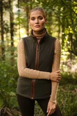 Holland Cooper Gifts For Her|Shop By Product-Country Fleece Gilet Khaki