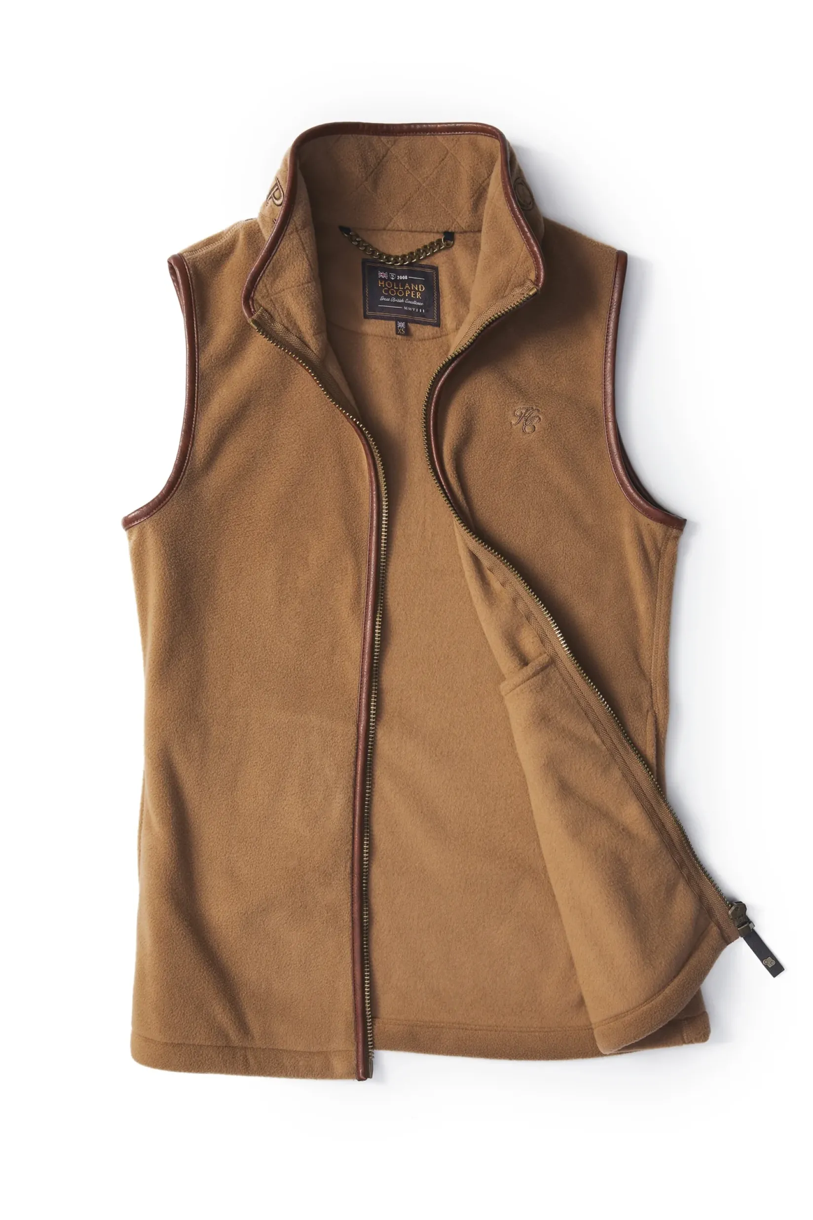 Holland Cooper Shop By Product|Fleeces-Country Fleece Gilet Coffee