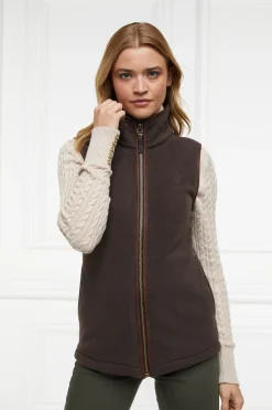 Holland Cooper Gilets|Shop By Product-Country Fleece Gilet Chocolate