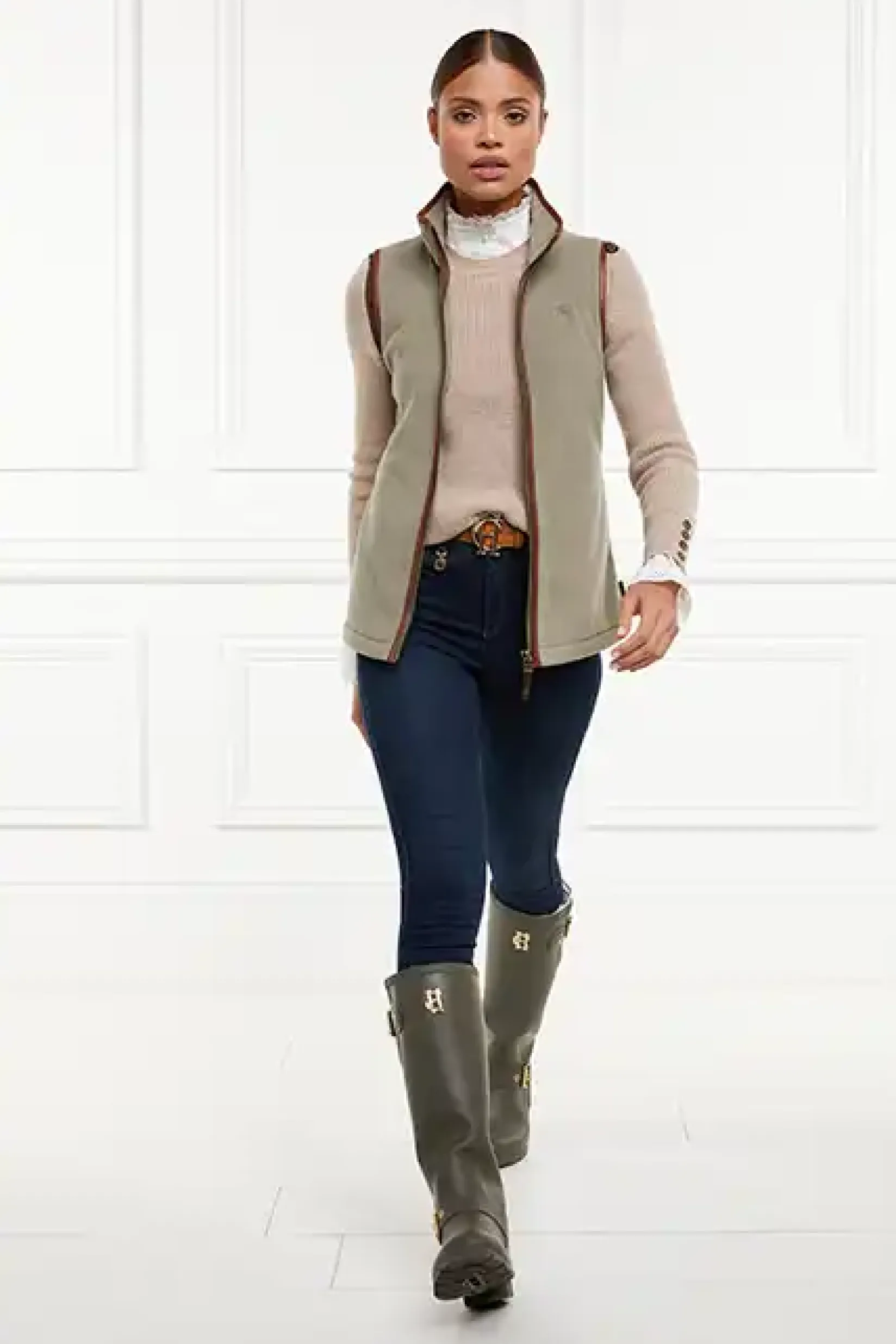 Holland Cooper Gilets|Shop By Product-Country Fleece Gilet Sage