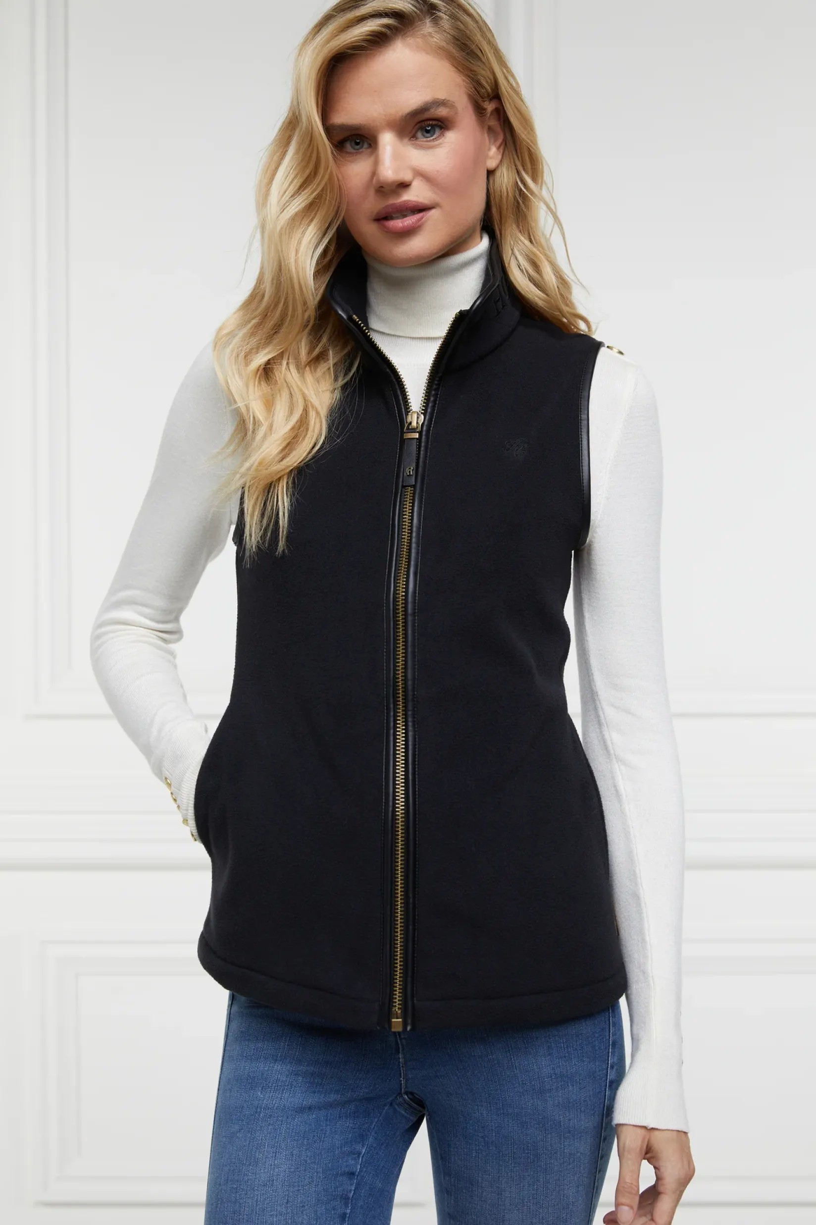 Holland Cooper Gilets|Shop By Product-Country Fleece Gilet Black