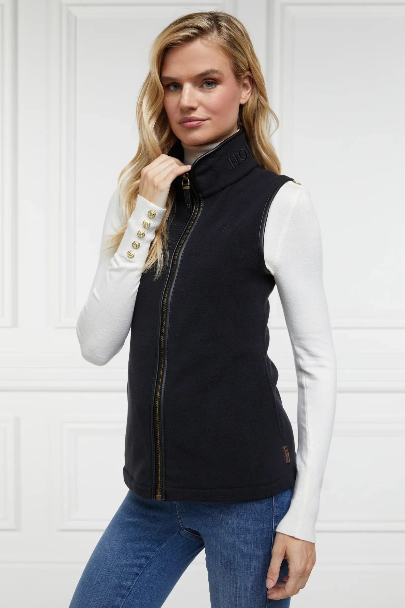 Holland Cooper Gilets|Shop By Product-Country Fleece Gilet Black