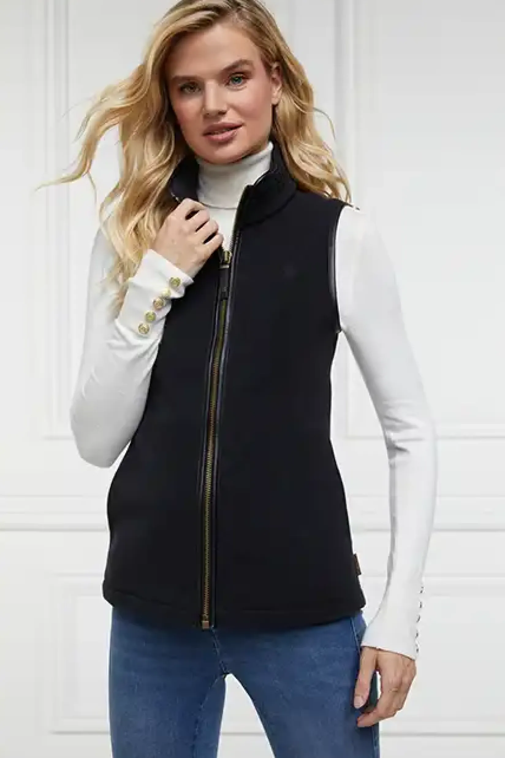 Holland Cooper Gilets|Shop By Product-Country Fleece Gilet Black