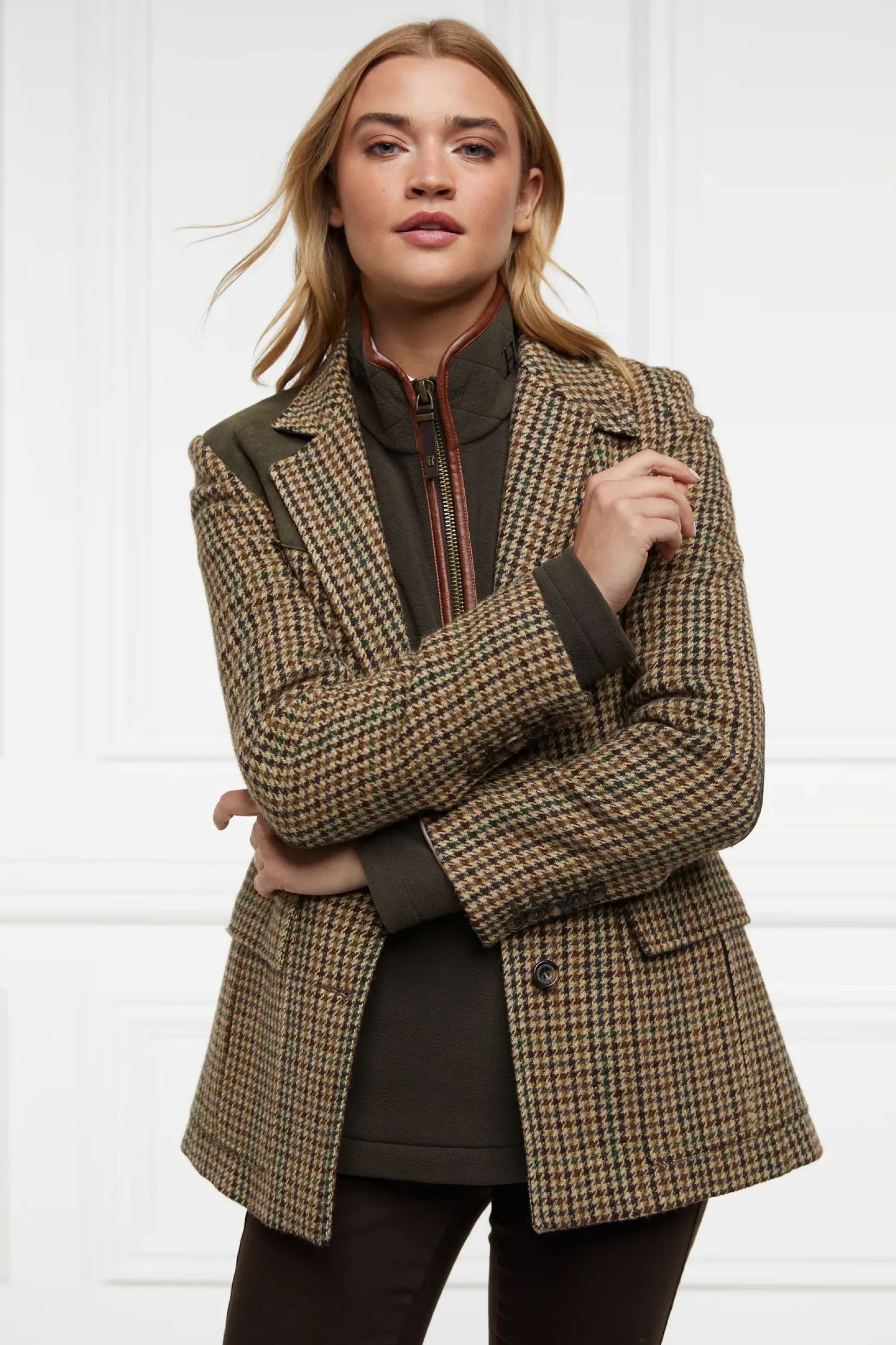 Holland Cooper Fleeces|Shop By Product-Country Fleece Half Zip Khaki