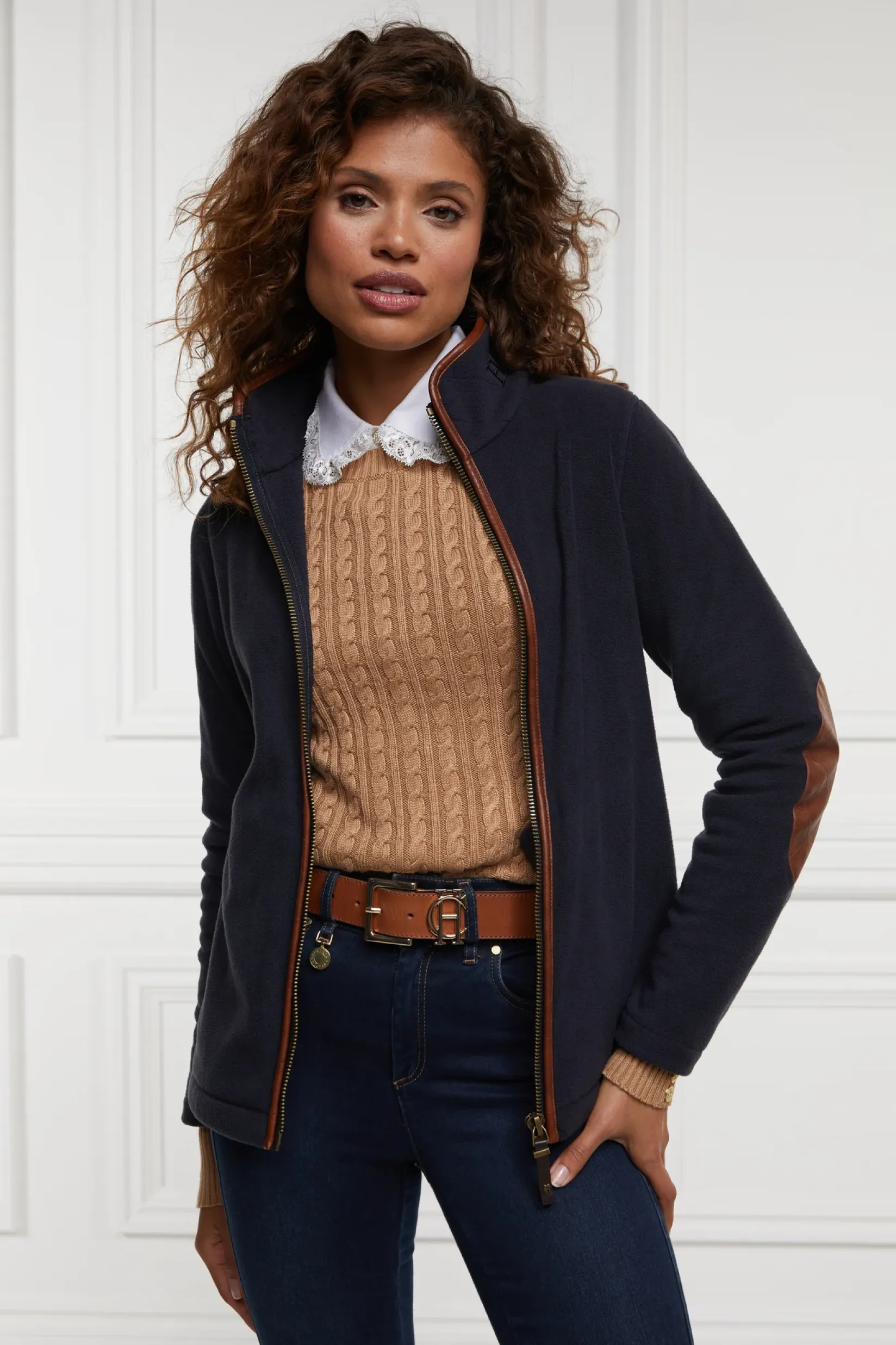 Holland Cooper Gifts For Her|Jackets-Country Fleece Jacket Ink Navy