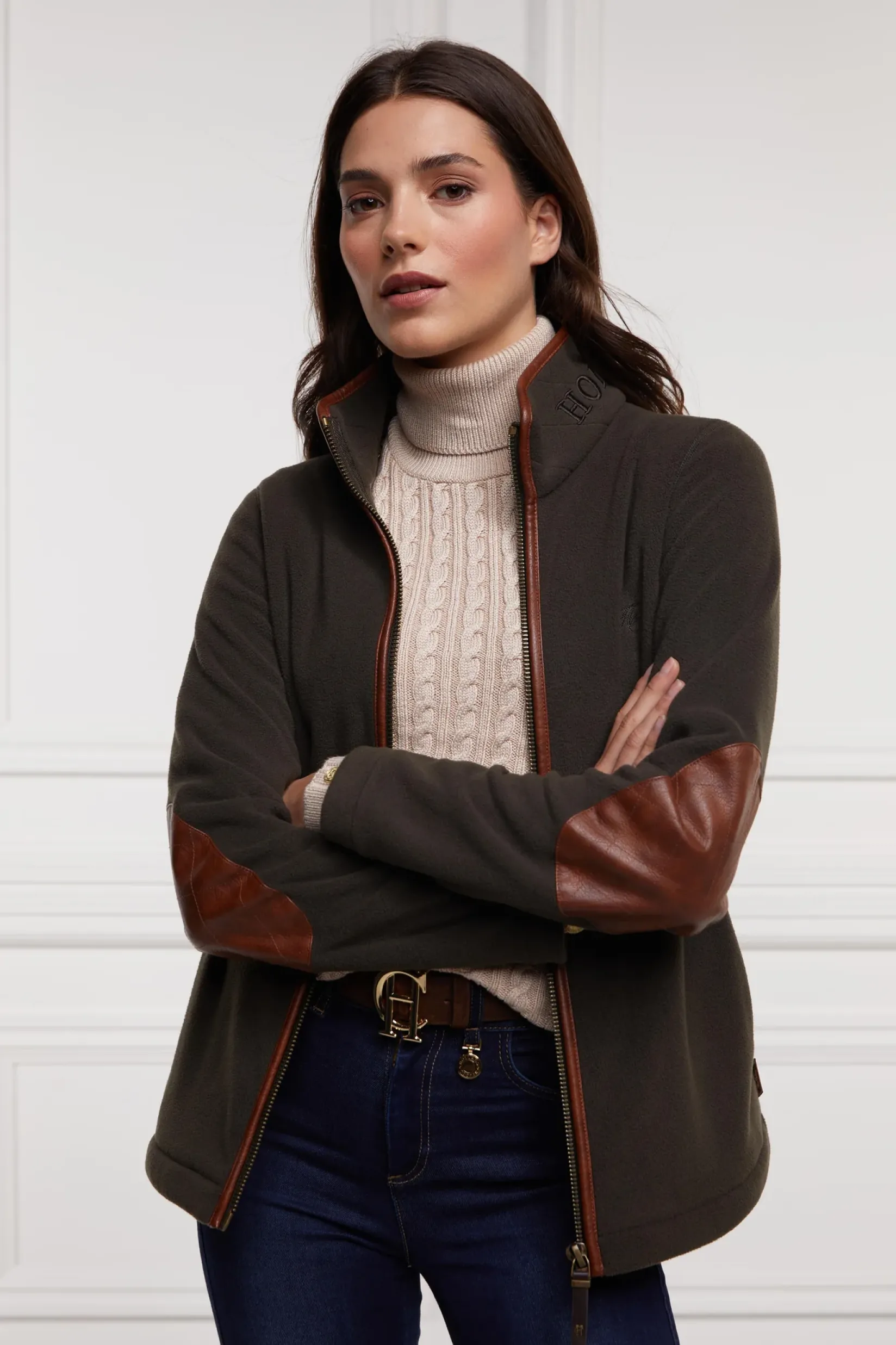 Holland Cooper Jackets|Shop By Product-Country Fleece Jacket Khaki