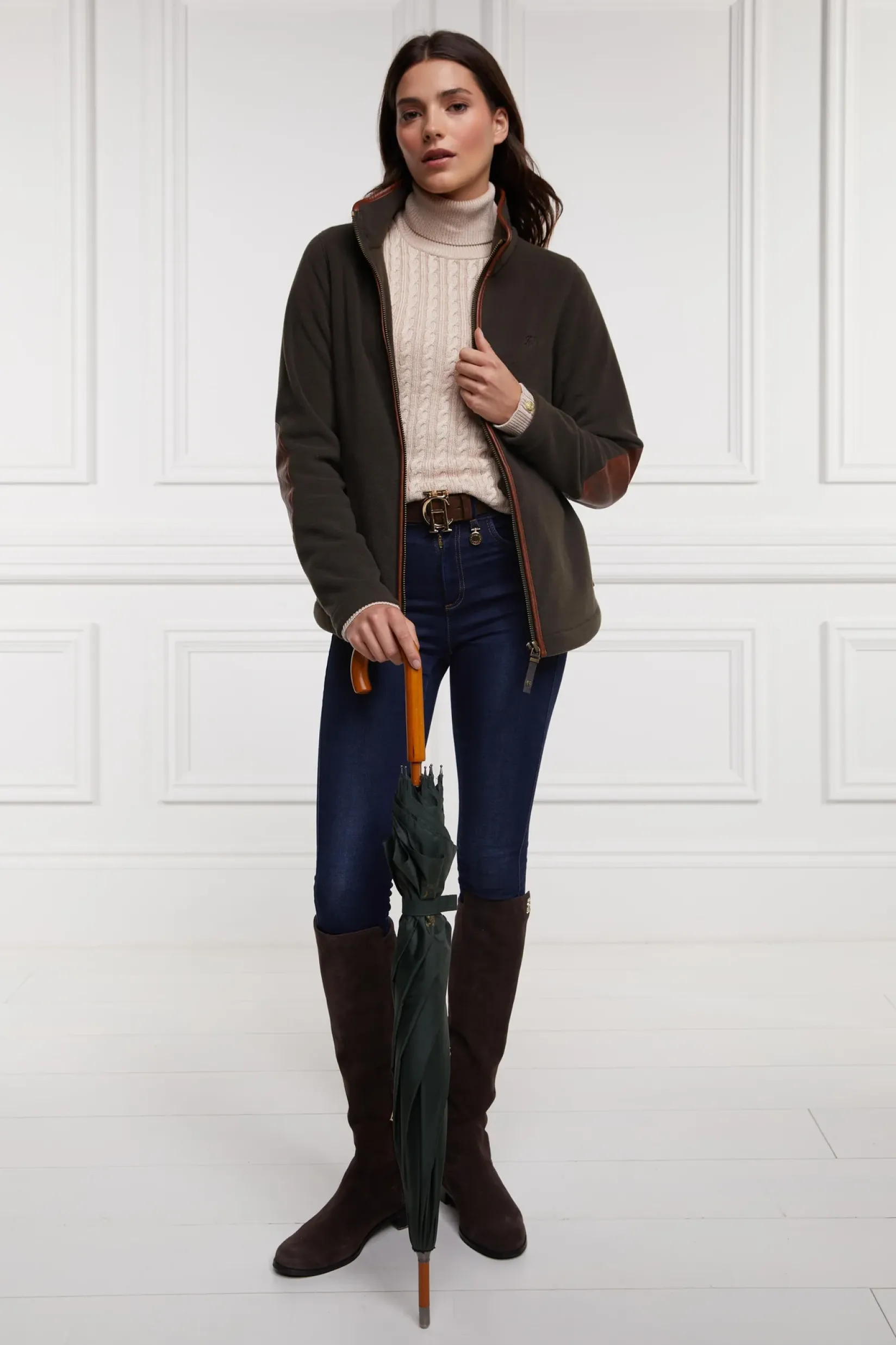 Holland Cooper Jackets|Shop By Product-Country Fleece Jacket Khaki