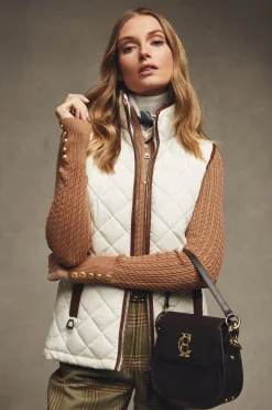 Holland Cooper Seasonal Inspiration|Gilets-Country Quilted Gilet Cream