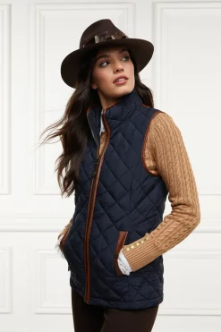 Holland Cooper Gilets-Country Quilted Gilet Ink Navy