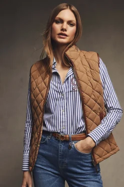 Holland Cooper Bestsellers|Gilets-Country Quilted Gilet Coffee