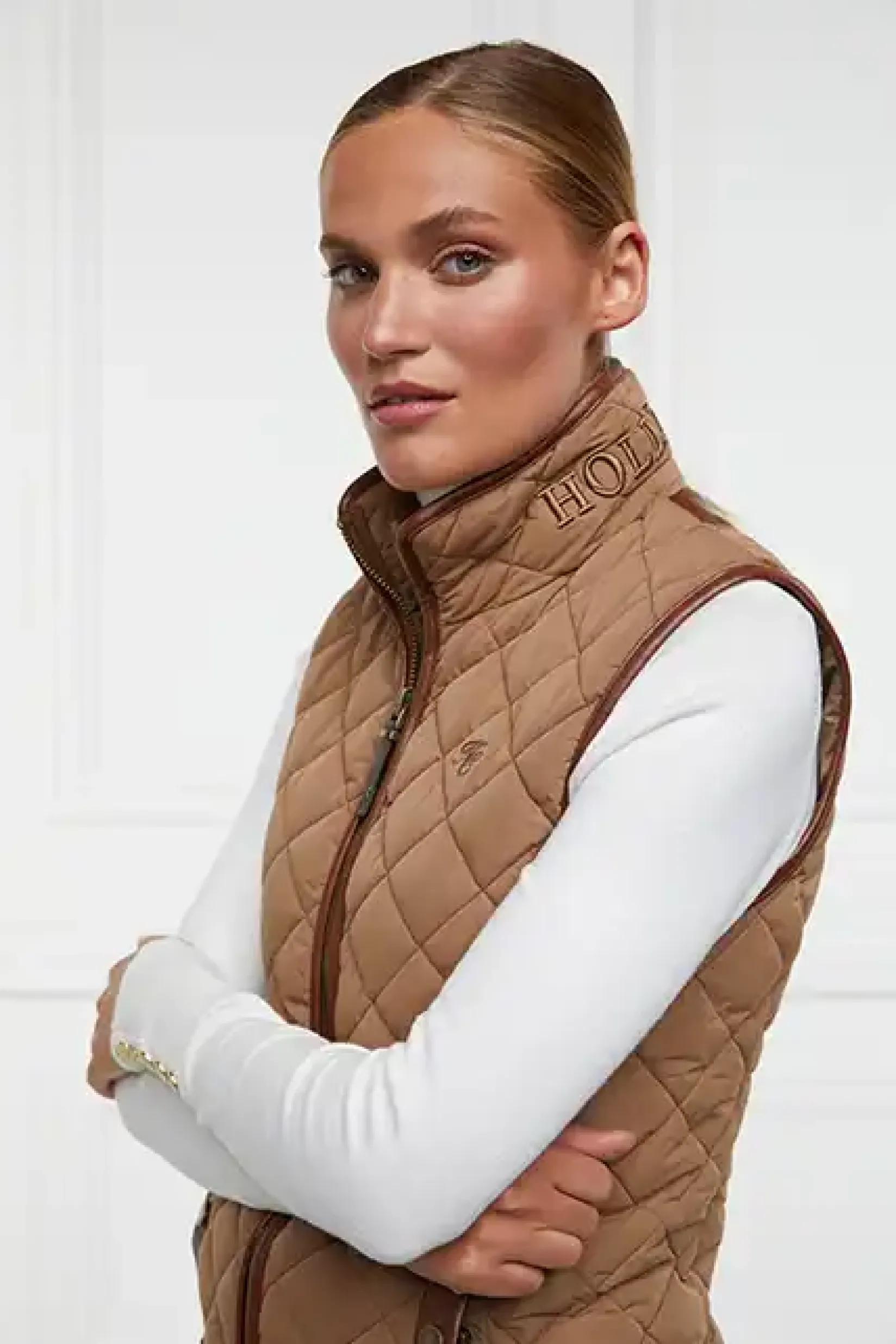 Holland Cooper Bestsellers|Gilets-Country Quilted Gilet Coffee