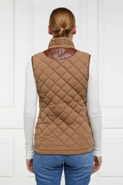 Holland Cooper Bestsellers|Gilets-Country Quilted Gilet Coffee