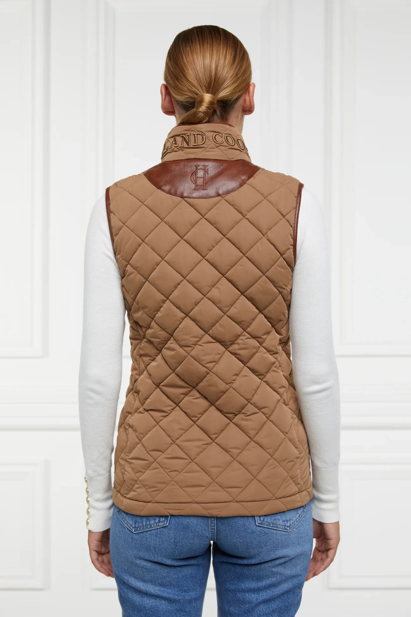 Holland Cooper Bestsellers|Gilets-Country Quilted Gilet Coffee