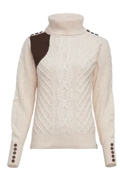 Holland Cooper Knitwear-Country Roll Neck Knit Oatmeal
