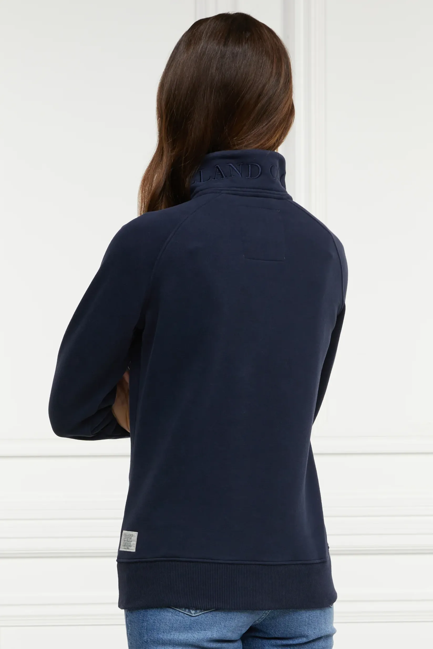 Holland Cooper Sweatshirts|Casualwear-Crest Zip Henley Ink Navy