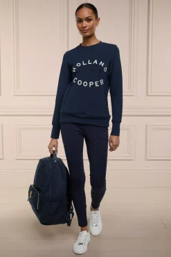 Holland Cooper Shop By Product|Equestrian Gifting-Crystal Crew Neck Sweat Ink Navy