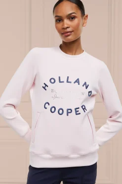 Holland Cooper Shop By Product|Equestrian Casualwear-Crystal Crew Neck Sweat Blush