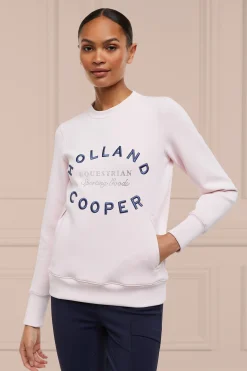 Holland Cooper Shop By Product|Equestrian Casualwear-Crystal Crew Neck Sweat Blush