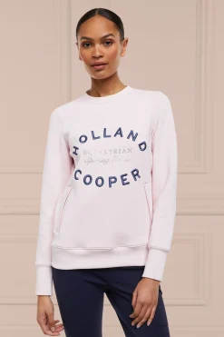 Holland Cooper Shop By Product|Equestrian Casualwear-Crystal Crew Neck Sweat Blush