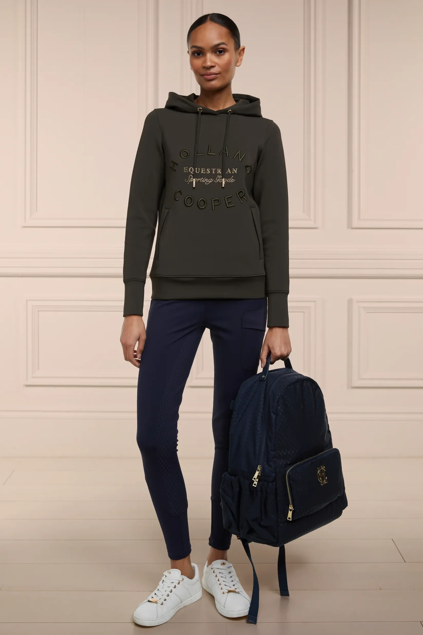 Holland Cooper Hoodies|Shop By Product-Crystal Hoodie Heritage Khaki