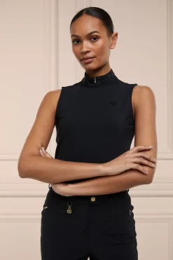 Holland Cooper Base Layers|Shop By Product-Crystal Sleeveless Base Layer Black