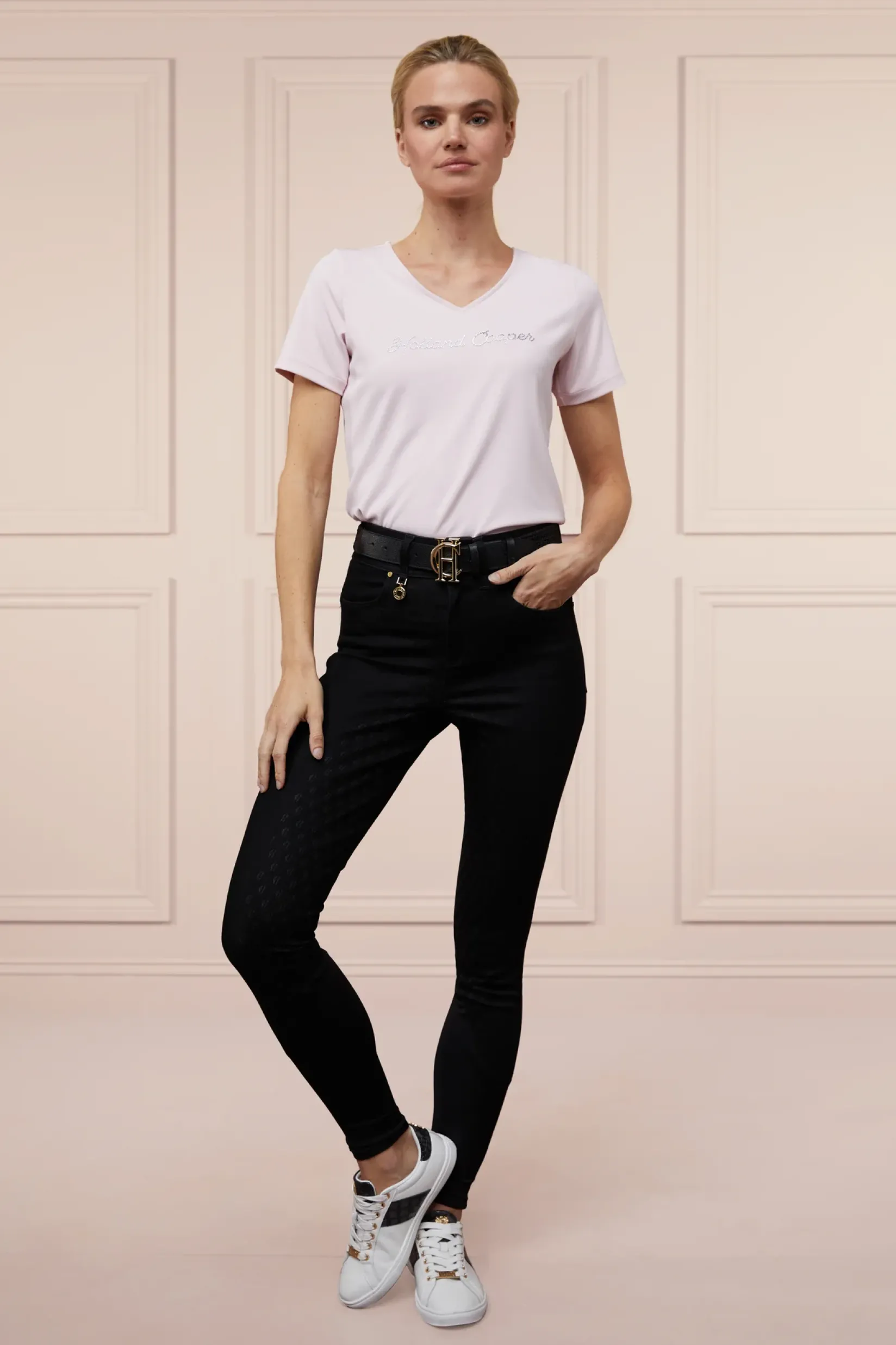 Holland Cooper Shop By Product|At The Stables-Denim Thermal Full Grip Breeches Black