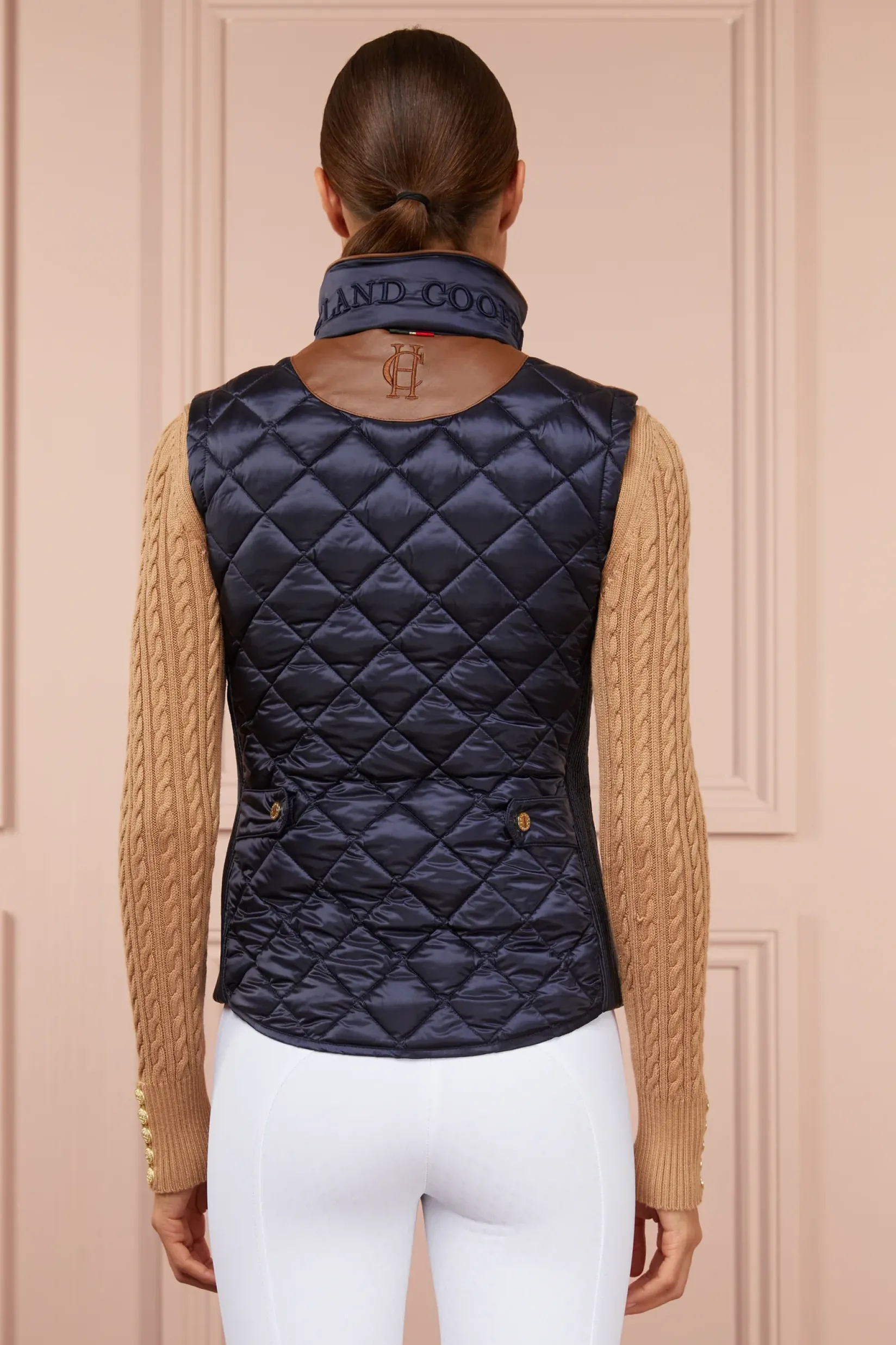 Holland Cooper Gilets|Shop By Product-Diamond Quilt Classic Gilet Ink Navy