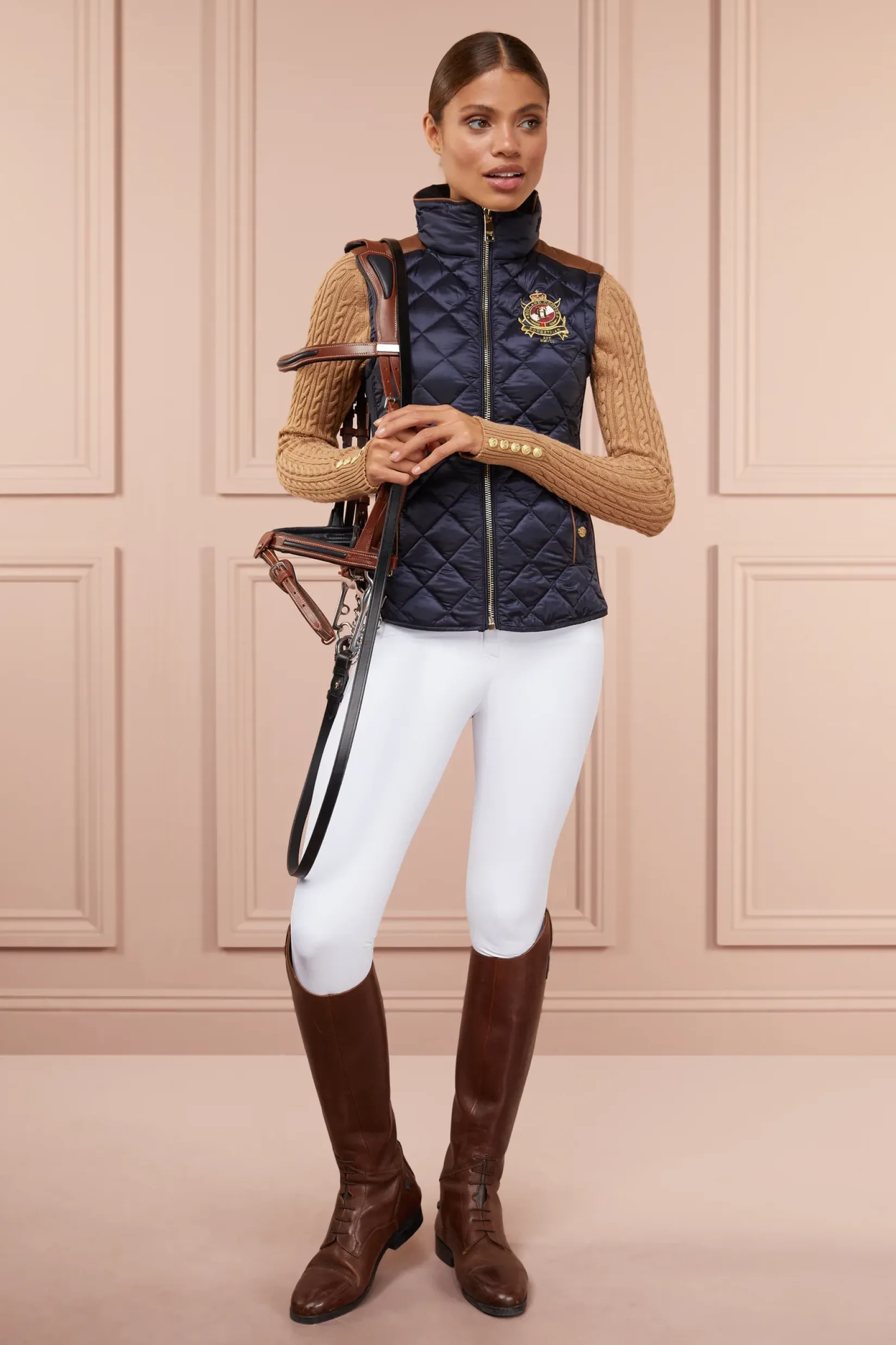 Holland Cooper Gilets|Shop By Product-Diamond Quilt Classic Gilet Ink Navy