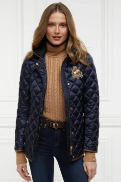 Holland Cooper Jackets-Diamond Quilt Classic Jacket Ink Navy