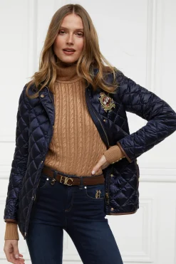 Holland Cooper Jackets-Diamond Quilt Classic Jacket Ink Navy