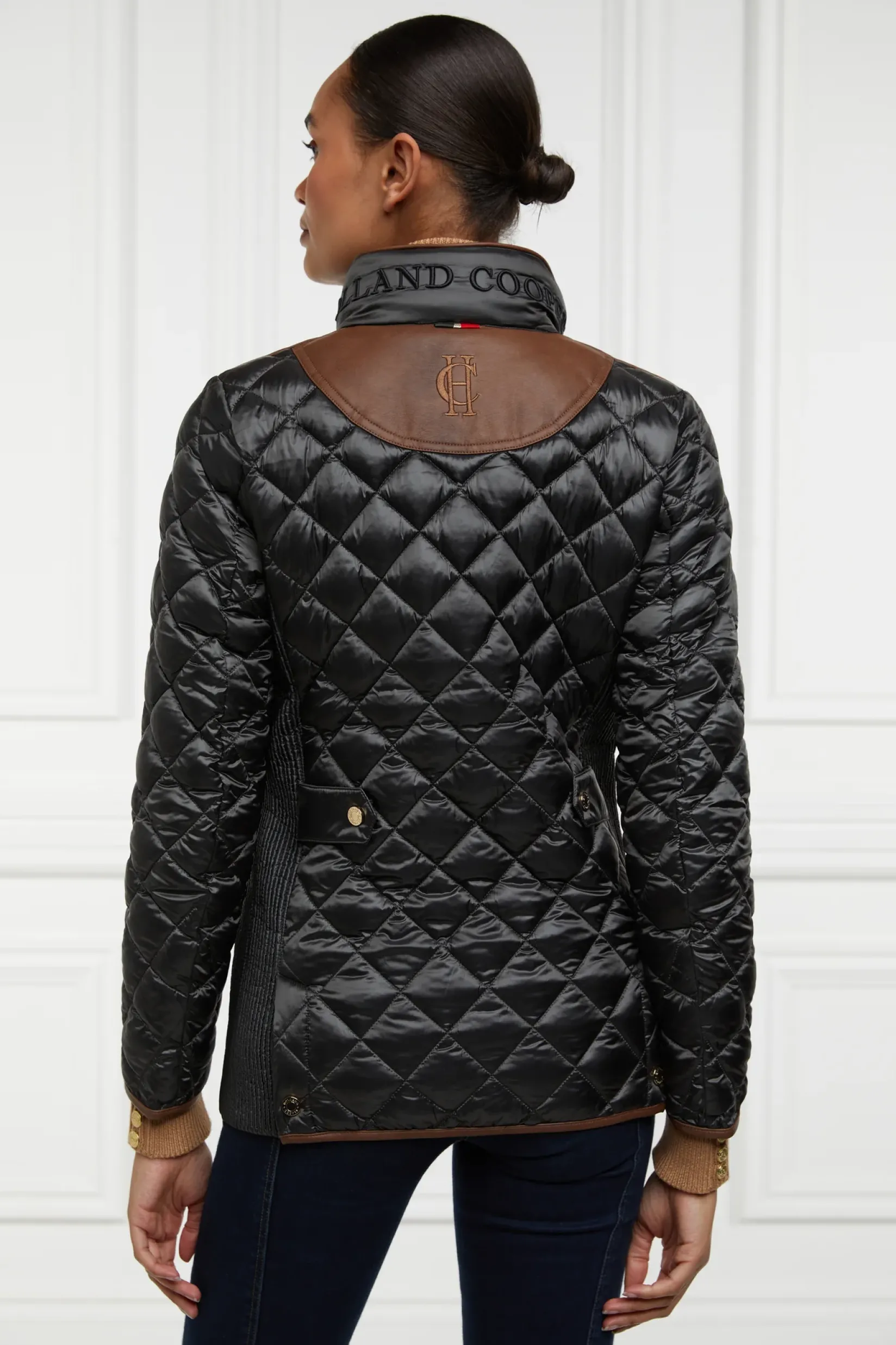 Holland Cooper Jackets-Diamond Quilt Classic Jacket Khaki