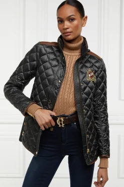 Holland Cooper Jackets-Diamond Quilt Classic Jacket Khaki