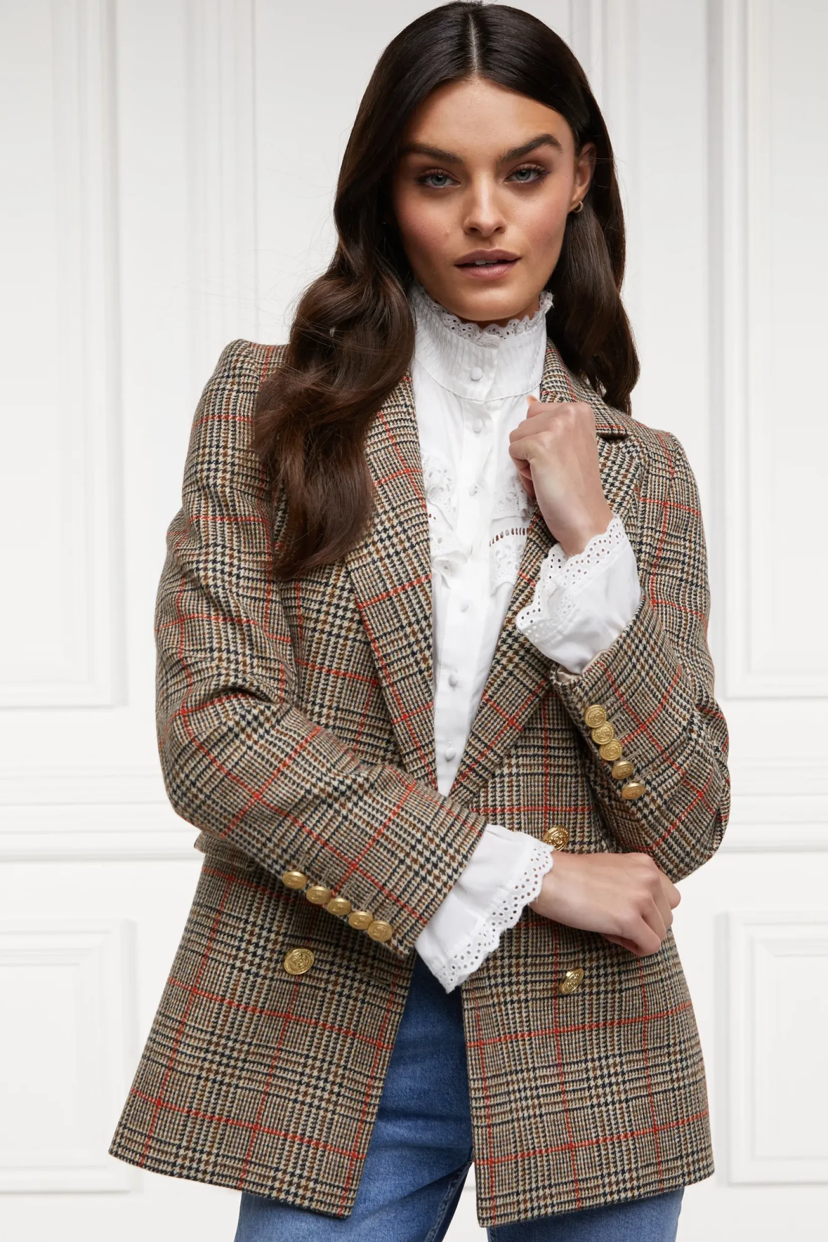 Holland Cooper Jackets|Blazers-Double Breasted Blazer Orange Windsor