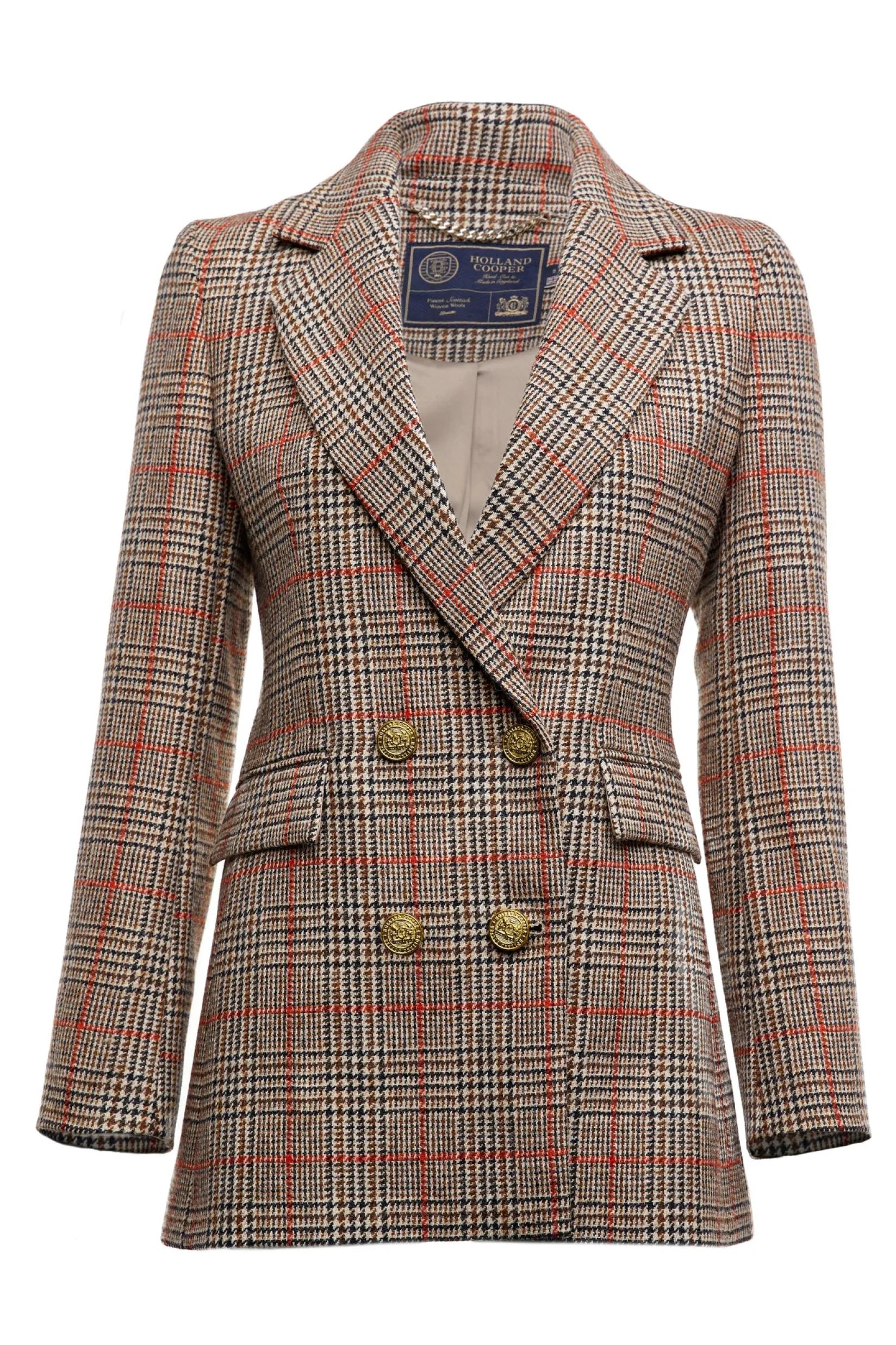 Holland Cooper Jackets|Blazers-Double Breasted Blazer Orange Windsor