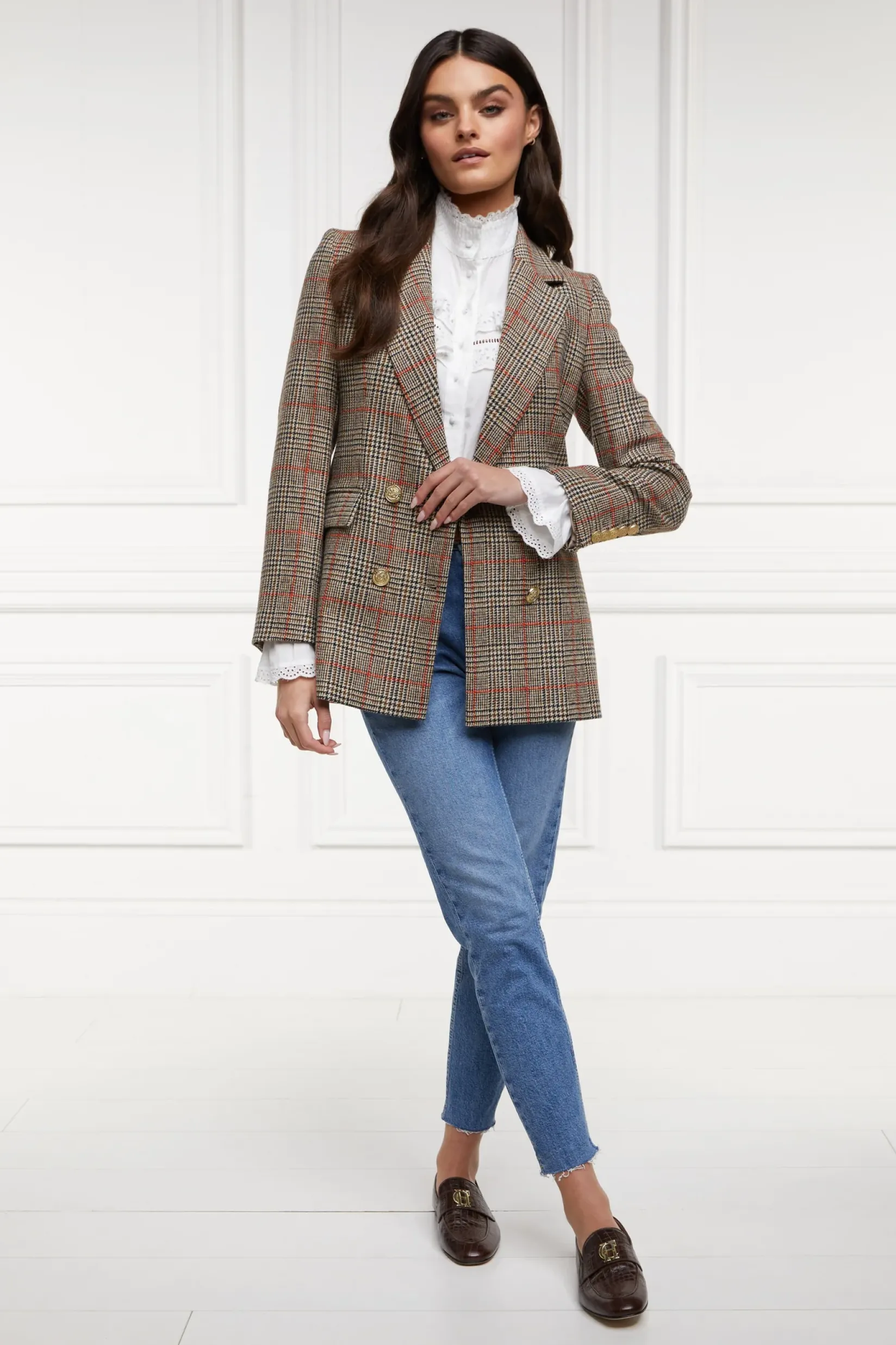 Holland Cooper Jackets|Blazers-Double Breasted Blazer Orange Windsor