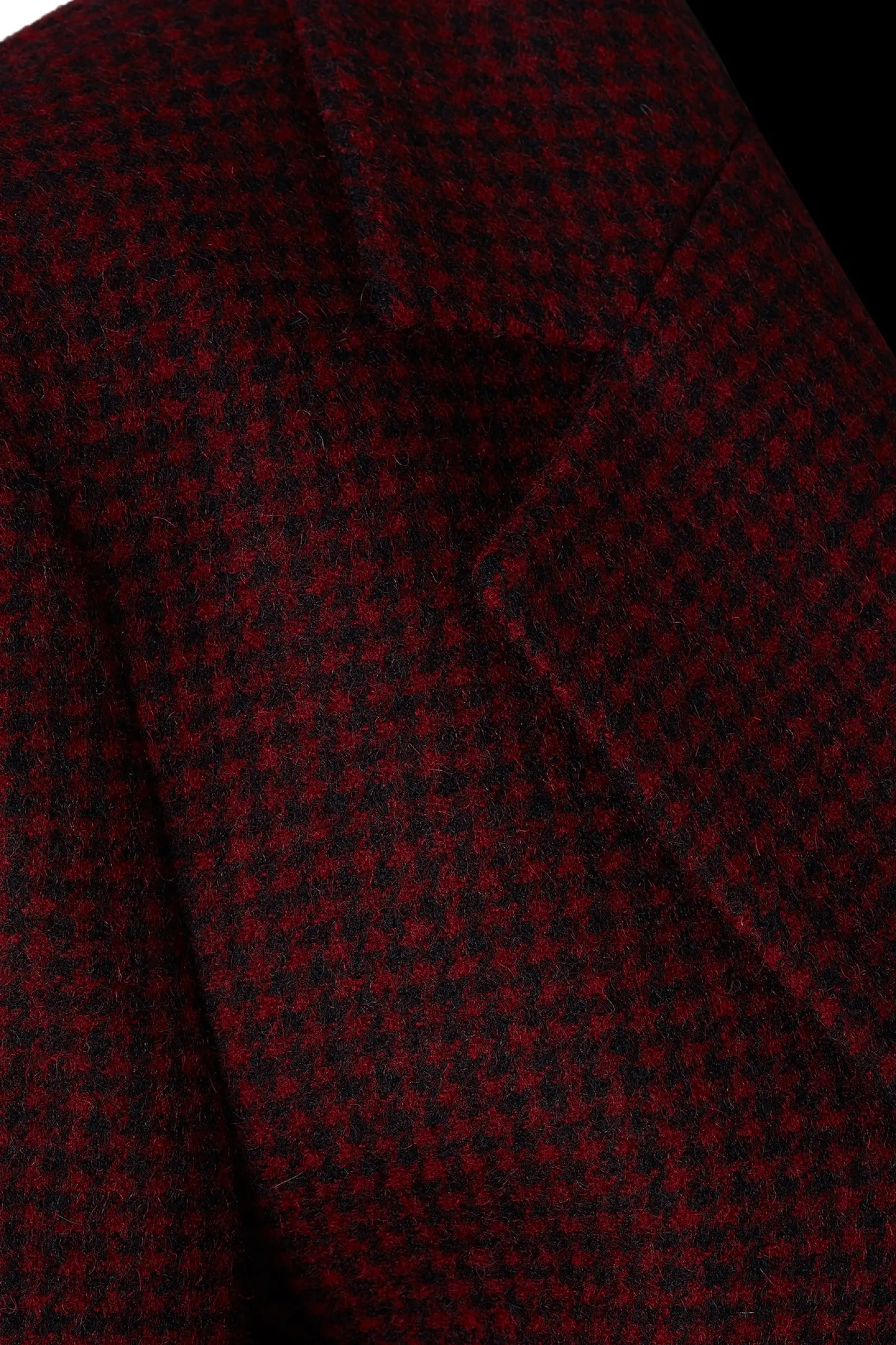 Holland Cooper Jackets|Blazers-Double Breasted Blazer Deep Red Houndstooth