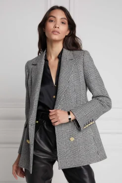 Holland Cooper Blazers|Jackets-Double Breasted Blazer Prince of Wales Mono